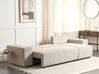 Canapé-lit d'angle à gauche avec rangement en velours côtelé taupe LUSPA_898681