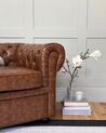 3 Seater Sofa Faux Leather Golden Brown CHESTERFIELD_765722