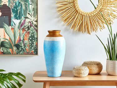 Dekorativ vase terracotta blå 42 cm PLATEJE