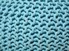 Cotton Knitted Pouffe 40 x 25 cm Light Blue CONRAD_813945