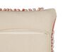 Set of 2 Cotton Cushions Striped Pattern 45 x 45 cm Orange DEUTZIA _843522