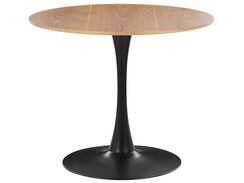 Ruokapöytä vaalea puu/musta ⌀ 90 cm BOCA Ruokapöytä vaalea puu/musta ⌀ 90 cm BOCA