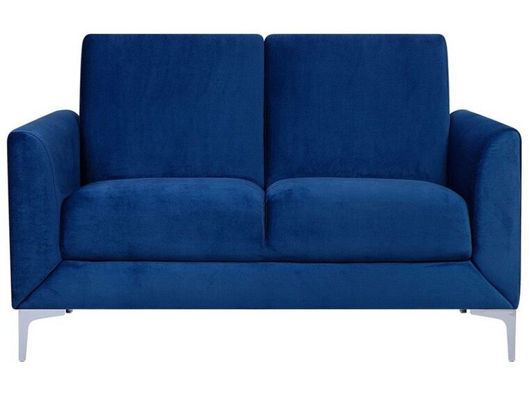 Sofa 2-osobowa welurowa niebieska FENES_730311