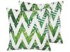 Set of 2 Outdoor Cushions Chevron 45 x 45 cm White and Green BRENTO_776267