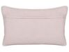 Cotton Cushion Embroidered Hearts 30 x 50 cm Pink GAZANIA_893207