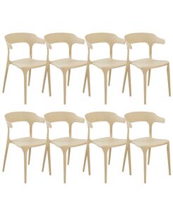 Tuoli muovi hiekanruskea 8 kpl GUBBIO Tuoli muovi hiekanruskea 8 kpl GUBBIO