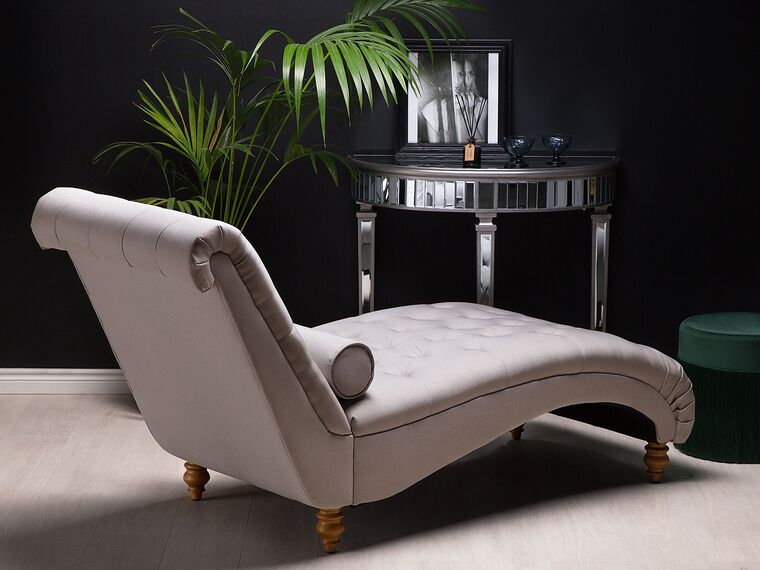 Fabric Chaise Lounge Beige MURET Beliani.co.uk