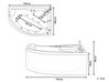 Whirlpool-Badewanne weiß Eckmodell mit LED 150 x 100 cm links NEIVA_796380