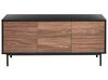 Sideboard dunkler Holzfarbton / schwarz 2 Schubladen 2 Türen OKLAND_835601
