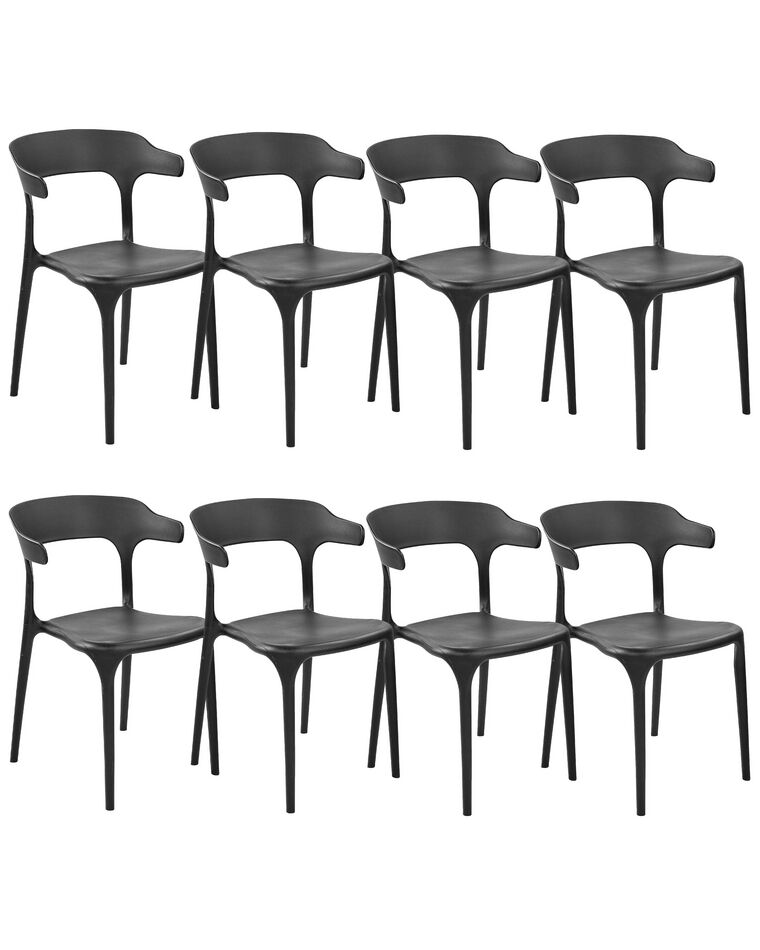 Zestaw 8 krzeseł do jadalni czarne GUBBIO_853011
