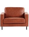 Faux Leather Armchair Golden Brown SAVALEN_779209