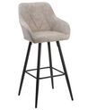 Set of 2 Fabric Bar Chairs Beige DARIEN_724438