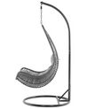 PE Rattan Hanging Chair with Stand Black ATRI_724603