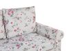 Canapé 2 places convertible en tissu gris clair à motif floral SILDA_789661