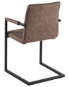Set of 2 Faux Leather Dining Chairs Brown BRANDOL_790031