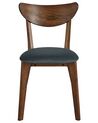Set of 2 Dining Chairs Dark Wood with Grey ERIE_831984