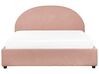 Buklé postel 160 x 200 cm s úložným prostorem pastelová růžová VAUCLUSE_913111