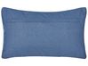 Set of 2 Embroidered Velvet Cushions Dragonfly Motif 30 x 50 cm Navy Blue BLUESTEM_892641