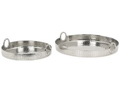 Koristetarjotin alumiini hopea 2 kpl SAFUR