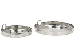 Koristetarjotin alumiini hopea 2 kpl SAFUR Koristetarjotin alumiini hopea 2 kpl SAFUR