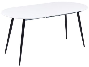 Rozkladací jedálenský stôl 120/160 x 80 cm biela/čierna STAVERTON