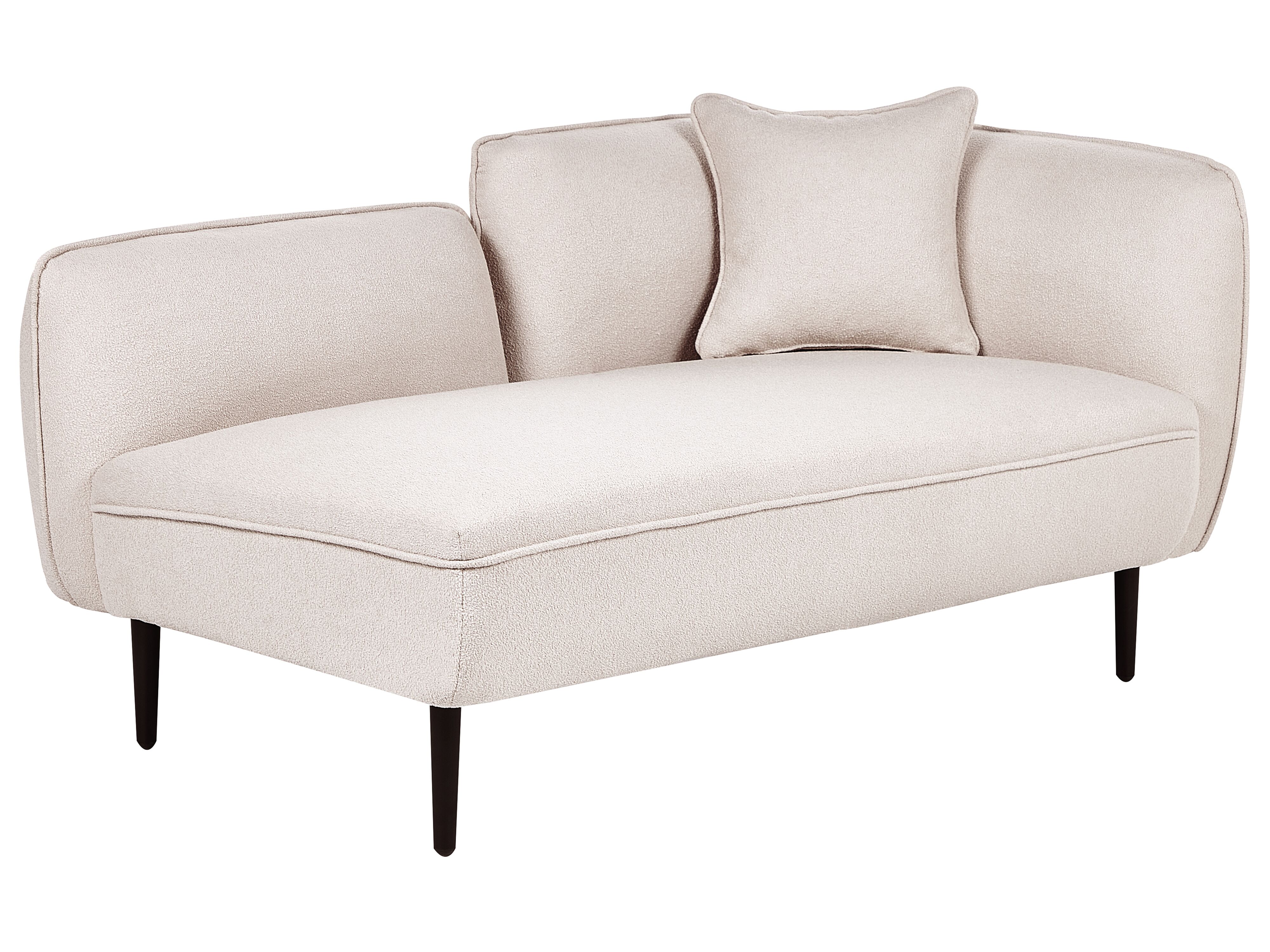 Méridienne angle droit tissu bouclé beige clair CHEVANNES | Beliani.fr