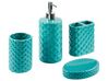 Lot de 4 accessoires de salle de bains en céramique turquoise GUATIRE_823198