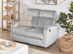 2-istuttava sohva sametti sähkösäädettävä vaaleanharmaa VERDAL