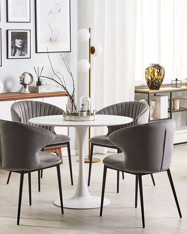 Set of 2 Velvet Dining Chairs Grey AUGUSTA