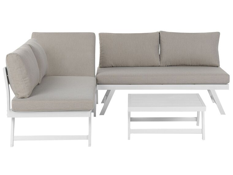 Lounge Set Aluminium weiß 5-Sitzer modular Auflagen taupe COCCORINO_776752