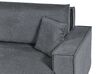 Left Hand Fabric Corner Sofa Bed with Storage Dark Grey KARILA_886053