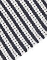 Teppich Baumwolle marineblau / weiß 80 x 150 cm Streifenmuster Kurzflor SOFULU_842833