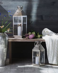 Lyhty ruostumaton teräs hopea 55 cm BALI