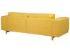 3 Seater Fabric Sofa Yellow NIVALA_733061