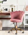 Krzesło biurowe regulowane welurowe różowe MONTICELLO II_851719