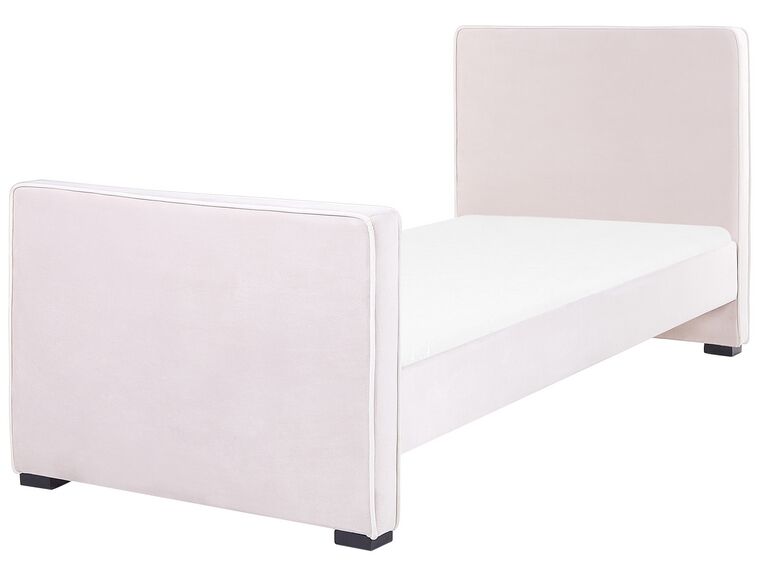 Łóżko welurowe 90 x 200 cm różowe TEENIE_862537