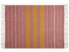 Manta de algodón/acrílico rojo claro/amarillo/beige 130 x 170 cm NAIKHU_834442