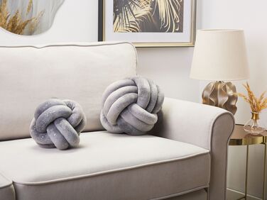 Knot Cushion with Glitter 20 x 20 cm Grey MALNI