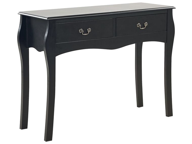 Konzolový stolík s 2 zásuvkami čierny KLAWOCK_724355