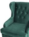 Velvet Fabric Wingback Chair Dark Green ALTA_749416