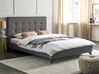 Łóżko tapicerowane 140 x 200 cm szare AMBASSADOR_914090