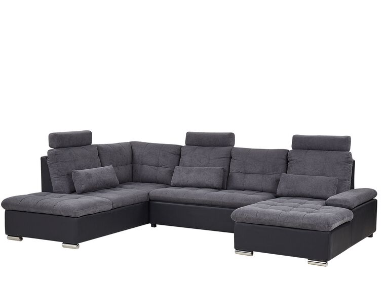 Fabric Corner Sofa Bed with Storage Grey HALDEN Beliani.co.uk