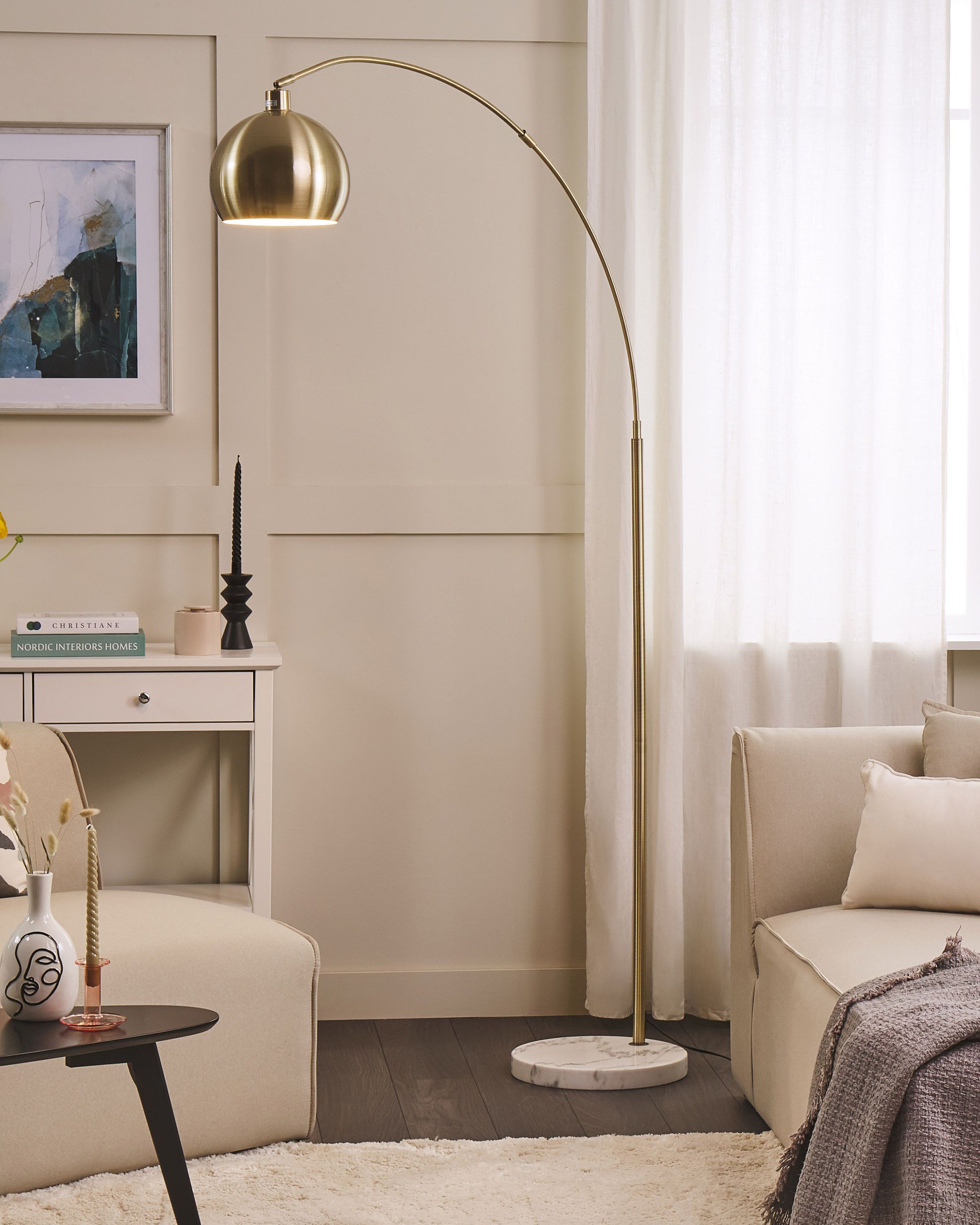 Candeeiro de pé dourado PAROO