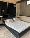 Čierna kožená posteľ 160 x 200 cm AVIGNON_881011