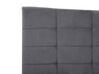 Cama con somier de terciopelo gris oscuro/negro 180 x 200 cm LANNION_759696
