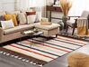Cotton Area Rug 140 x 200 cm Brown and Beige HISARLI_837119