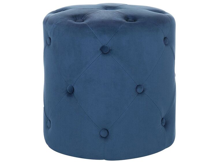 Tamborete em veludo azul escuro ⌀ 40 cm COROLLA_753715
