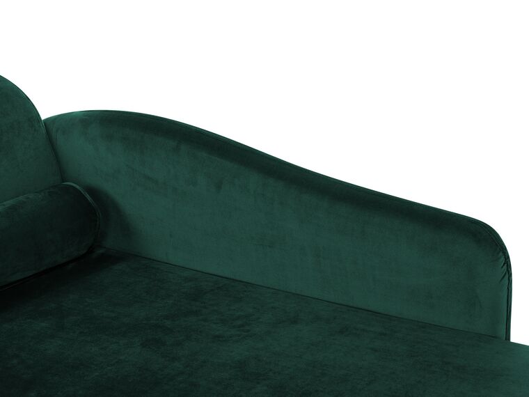 Méridienne D'angle Gauche Beliani NIMES - Velours Vert, Style Glamour, 169 Cm