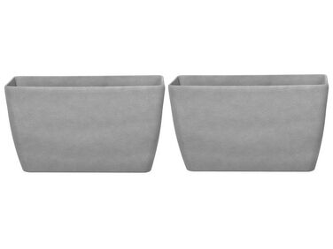 Set di 2 vasi polvere di pietra grigio chiaro 74 x 32 cm BARIS