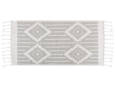 Vloerkleed polyester grijs/wit 80 x 150 cm TABIAT
